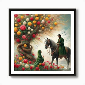 King And Queen Of Flowers Art Print