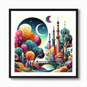 Islamic Landscape Art Print