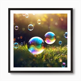 Bubbles In The Grass 1 Art Print