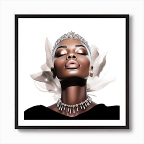 Black Woman In Tiara Art Print