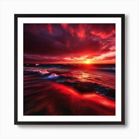 Sunset Over The Ocean 200 Art Print