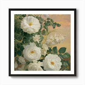 White Roses Art Print