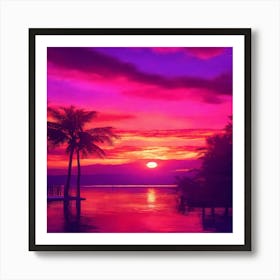 Sunset At The Beach 8 Art Print