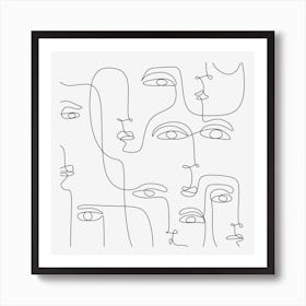 Face Line Drawing Art Print