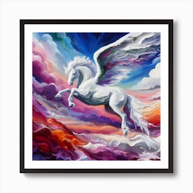 White Horse In The Sky Art Print