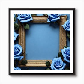 Blue Roses Frame Art Print