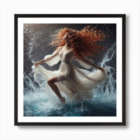 Woman In The Water 2 Art Print