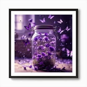 Purple Butterflys  Art Print