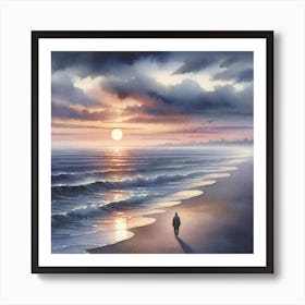 Sunset On The Beach Dreamscape Art Print