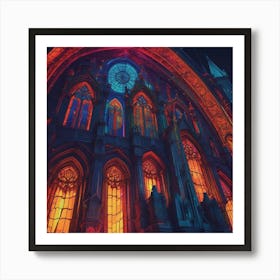 Church At Night Art Print