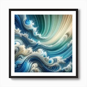 Abstract Wave Painting 1 Art Print