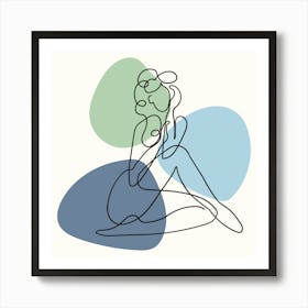 Abstract Shapes One Line Women Body3 Art Print