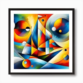 Geometric Art Sailboat 3 Art Print