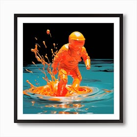 Orange Splash Art Print