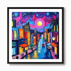 City At Night 3 Art Print