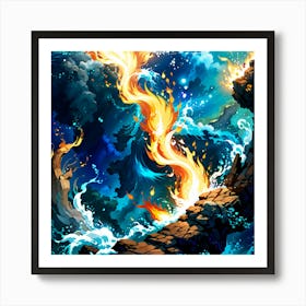 Fire In The Ocean Art Print