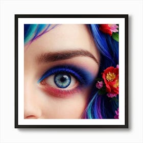 Blue Eyed Beauty Art Print