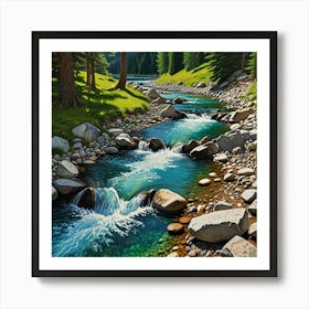 Stream In The Mountains Art Print