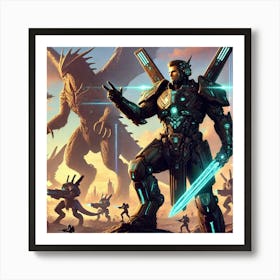 Warlord Atrion Battle Strategy Sci Fi Art Print