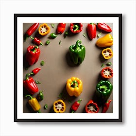 Frame Created From Bell Pepper On Edges And Nothing In Middle (67) Art Print