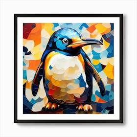 Abstract Puzzle Art Penguin 1 Art Print