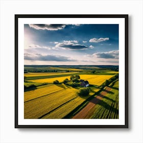 Drone Rural Farm Field Aerial Land Agricultural Crop Countryside Environment Agriculture (9) Art Print