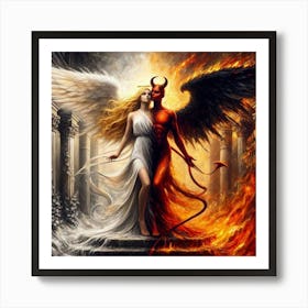 Devil And Angel Art Print