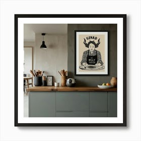 Woman Cooks In A Kitchen Art Print