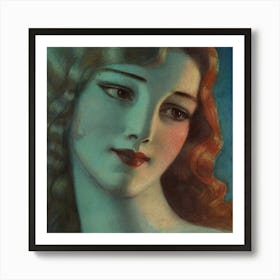 Head Of Girl With Long Blonde Hair (1923) By Wladyslaw Theodore Benda Art Print