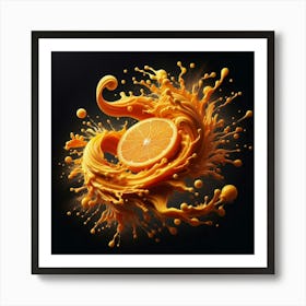 Orange Juice Splash 1 Art Print
