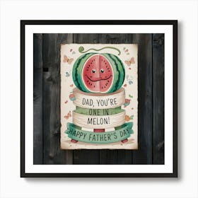 Happy Father'S Day One in A Melon Art Print