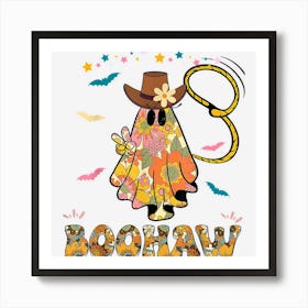 Boohaw Ghost Halloween Cute Retro Western Art Print