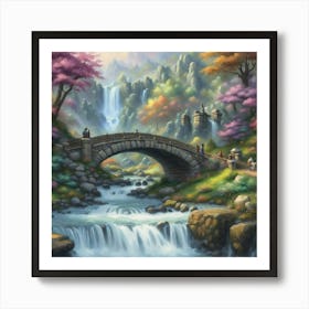 bridge between the falls Art Print