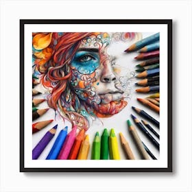 Colored Pencil Drawing Art Print