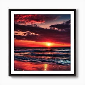 Sunset On The Beach 202 Art Print