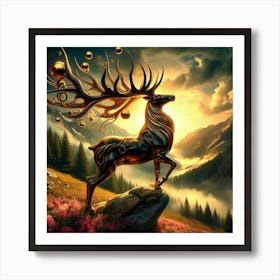 Deer In The Mountains Art Print