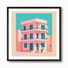 A House In Cape Town Abstract Risograph Style Art Print 2 Art Print