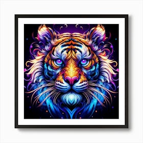 Psychedelic Tiger Art Print