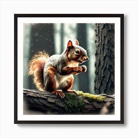 Squirrel In The Forest 236 Art Print