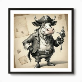 Pirate Cow 3 Art Print