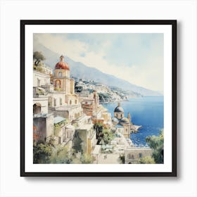 Aqua Dreams: Positano's Majestic Palette Art Print