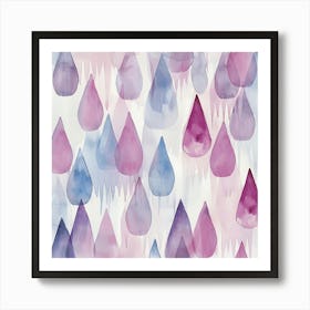 Watercolor Raindrops 1 Art Print