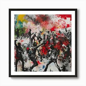 The Riot, Graffiti, Street Art, Urban Hues Art Print