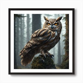 Owl In The Forest 146 Art Print