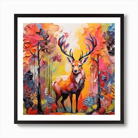 Deer In The Forest 1 Art Print