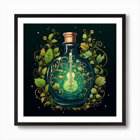 Bottle With A Guitar 1 Art Print