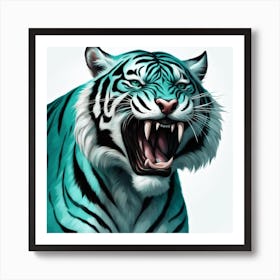 Teal Tiger Art Print