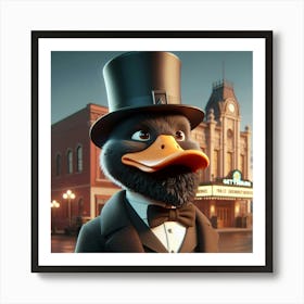 Duck In Top Hat 4 Art Print