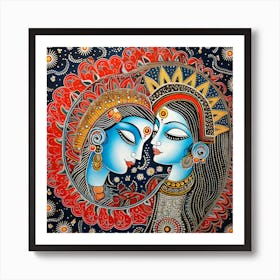 Radha And Krishna 4 Art Print