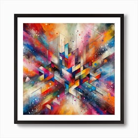 Colorful splashes, Abstract Art Print